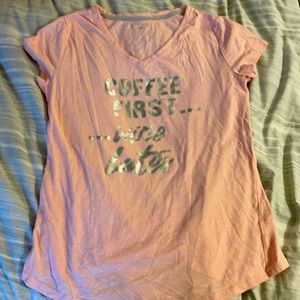 Pink coffee/wine shirt